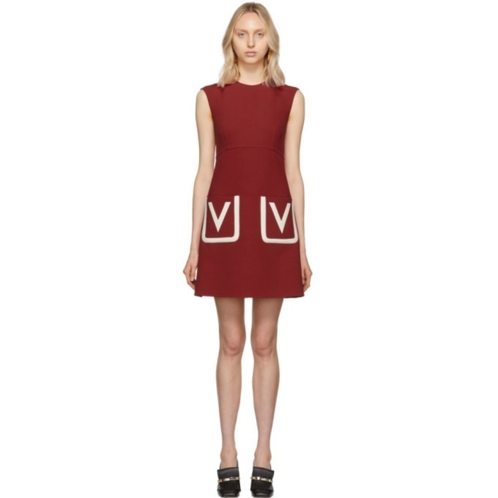 Valentino Red Virgin Wool Mini Skirt High Waist Size 2